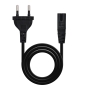 Nanocable Cable de Alimentación con forma 8, CEE7/16/M – C7/H, Negro, 2m