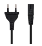 Nanocable Cable de Alimentación con forma 8, CEE7/16/M – C7/H, Negro, 2m