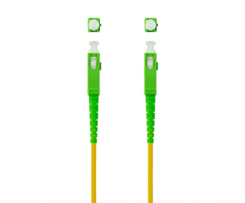 Nanocable Cable de Fibra Í“ptica SC/APC a SC/APC Monomodo Simplex LSZH, Amarillo, 120 m