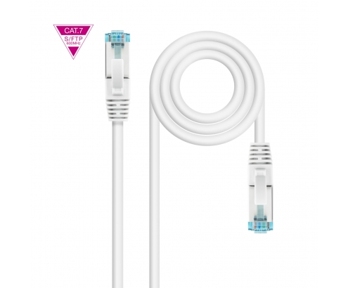 Nanocable Cable de Red Cat.7 600MHZ LSZH SFTP PIMF AWG26, Blanco, 30 cm
