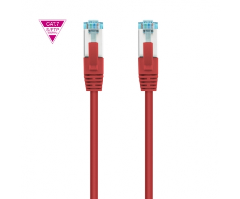 Nanocable Cable de Red Cat.7 600MHZ LSZH SFTP PIMF AWG26, Rojo, 25 cm