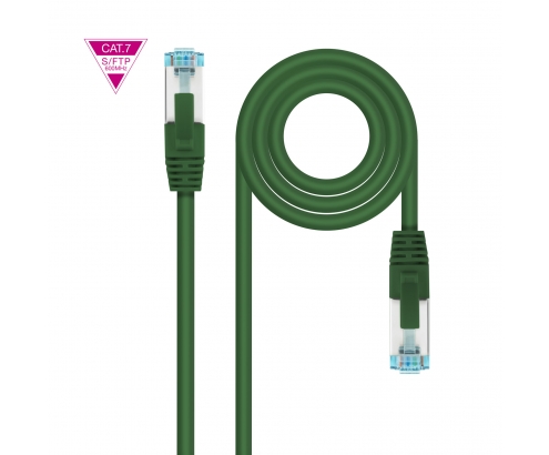Nanocable Cable de Red Cat.7 600MHZ LSZH SFTP PIMF AWG26, Verde, 25 cm
