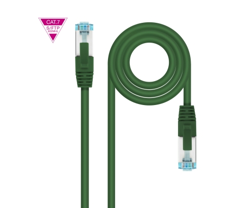 Nanocable Cable de Red Cat.7 600MHZ LSZH SFTP PIMF AWG26, Verde, 50 cm