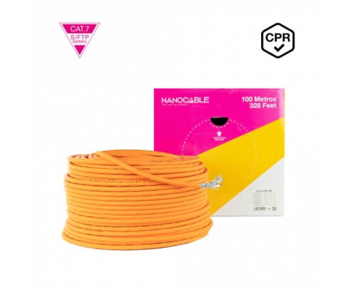 Nanocable Cable de Red CAT.7 LSZH SFTP PIMF AWG23, Naranja, 100 m