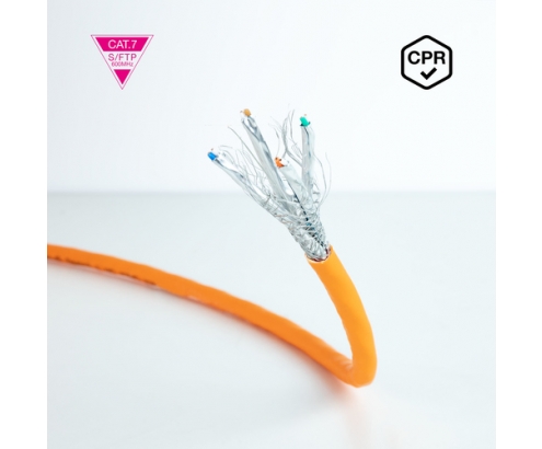 Nanocable Cable de Red CAT.7 LSZH SFTP PIMF AWG23, Naranja, 100 m