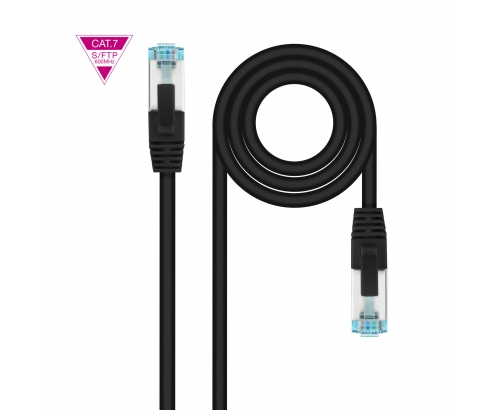 Nanocable Cable de Red Latiguillo Cat.7 600MHZ LSZH SFTP PIMF AWG26, Negro, 30 cm