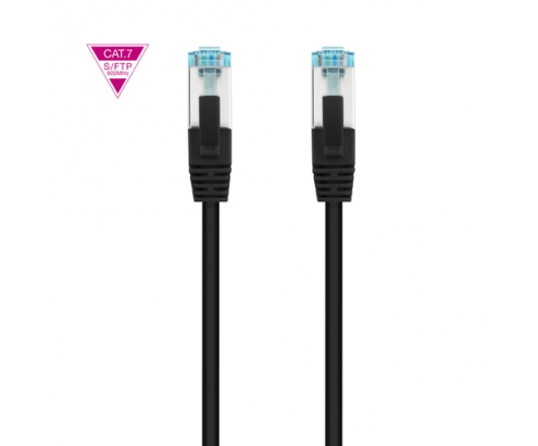 Nanocable Cable de Red Latiguillo Cat.7 600MHZ LSZH SFTP PIMF AWG26, Negro, 30 cm