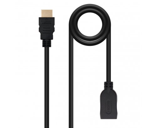 Nanocable Cable HDM 2.0 Prolongador A/M-A/H, Negro, 3 m