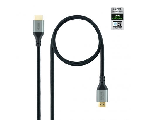 Nanocable Cable HDMI 2.1 Certificado ULTRA HIGH SPEED A/M-A/M, 1 m Negro