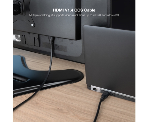 Nanocable Cable HDMI V1.4 CCS, A/M-A/M, Negro, 2m