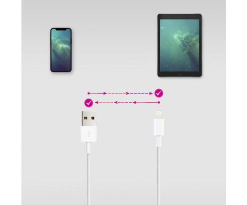Nanocable Cable Lightning a USB-A, Lightning/M -USB A/M, Blanco, 50 cm