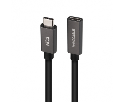 Nanocable Cable Prolongador USB-C 3.2 Gen2x2 20Gbps 3A, 4K/60Hz, USB-C/M-USB-C/H, Negro, 1.5 m