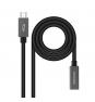Nanocable Cable Prolongador USB-C 3.2 Gen2x2 20Gbps 3A, 4K/60Hz, USB-C/M-USB-C/H, Negro, 2 m