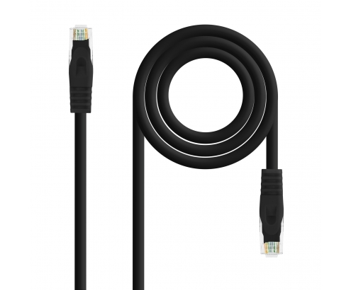 Nanocable Cable Red Latiguillo RJ45 LSZH CAT.6A UTP AWG24, Negro, 25 cm