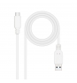 Nanocable Cable USB 3.1, Gen2 10 Gbps 3A, tipo USB-C/M-A/M, Blanco, 1.5 m