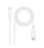 Nanocable Cable USB 3.1, Gen2 10 Gbps 3A, tipo USB-C/M-A/M, Blanco, 1 m