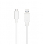 Nanocable Cable USB 3.1, Gen2 10 Gbps 3A, tipo USB-C/M-A/M, Blanco, 1 m