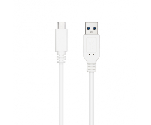 Nanocable Cable USB 3.1, Gen2 10 Gbps 3A, tipo USB-C/M-A/M, Blanco, 1 m