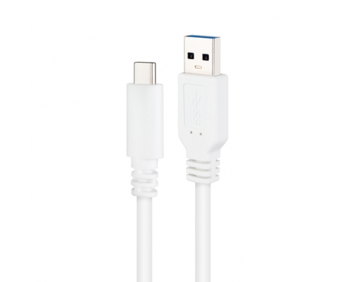 Nanocable Cable USB 3.1, Gen2 10 Gbps 3A, tipo USB-C/M-A/M, Blanco, 1 m