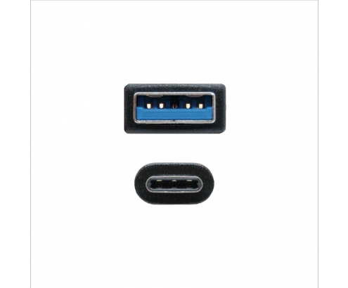 Nanocable Cable USB 3.1 Gen2 10Gbps 3A, tipo USB-C/M-A/M, Negro