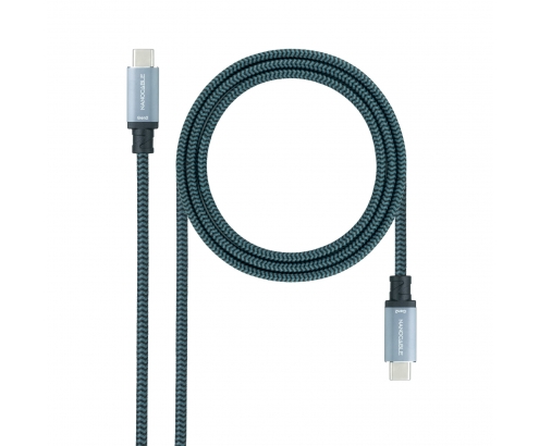 Nanocable Cable USB 3.1 Gen2 10Gbps 5A, 4K/60Hz, USB-C/M-USB-C/M, Gris/Negro, 1.5 m