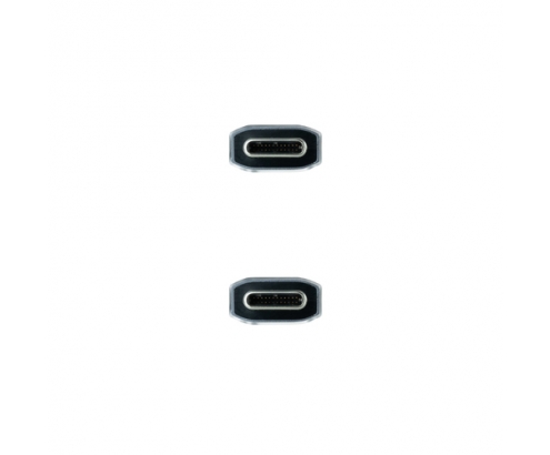Nanocable Cable USB 3.1 Gen2 10Gbps 5A, 4K/60Hz, USB-C/M-USB-C/M, Gris/Negro, 1 m