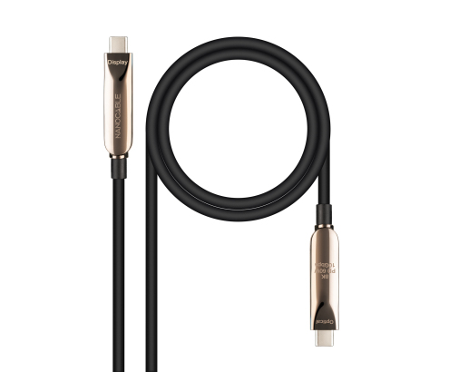 Nanocable Cable USB 3.2 Gen2x1 AOC, 60W 3A PD 10Gbps 8K@60Hz, USB-C M/M, 5m, Negro