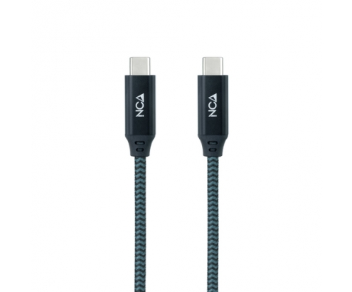 Nanocable Cable USB 3.2 Gen2x2 20Gbps 5A/100W 4K/60Hz USB-C/M-USB-C/M, Gris/Negro, 0.5 m