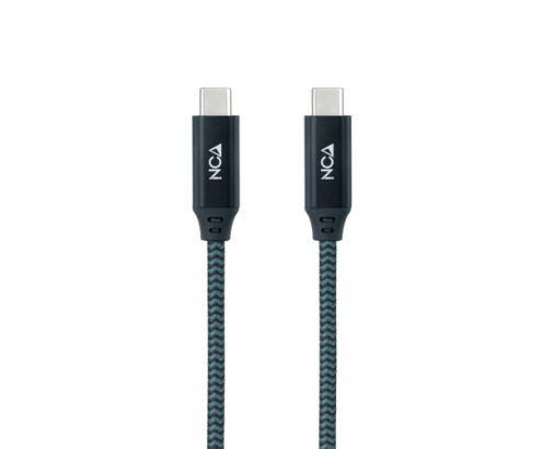 Nanocable Cable USB 3.2 Gen2x2 20Gbps 5A/100W 4K/60Hz USB-C/M-USB-C/M, Gris/Negro, 1 m
