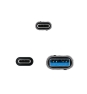 Nanocable Cable USB 3.2 Gen2x2 20Gbps 5A/100W, USB-C+USB-A/M a USB-C/M, Gris/Negro, 3m