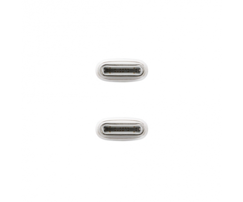 Nanocable Cable USB-C 2.0 60W 3A, USB-C/M-USB-C/M, Blanco, 1 m