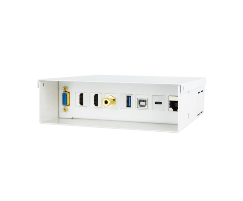 Nanocable Caja de conexiones multimedia de pared VGA + 2xHDMI + JACK3.5 + 1xUSB-C 10G + 1xUSB-B 2.0 + 1xUSB-A 3.0 + 1xRJ45 Cat.6A STP, Blanco