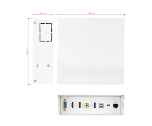Nanocable Caja de conexiones multimedia de pared VGA + 2xHDMI + JACK3.5 + 1xUSB-C 10G + 1xUSB-B 2.0 + 1xUSB-A 3.0 + 1xRJ45 Cat.6A STP, Blanco