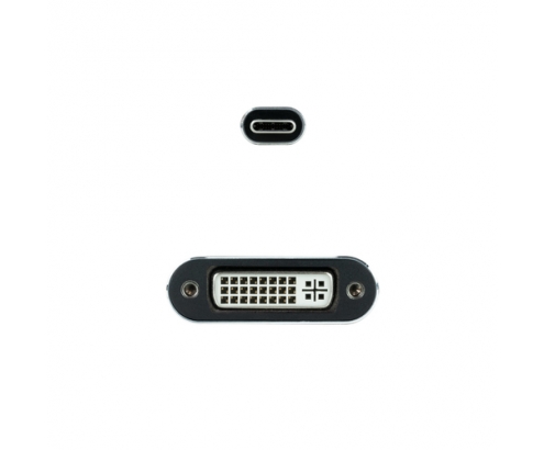 Nanocable Conversor USB-C a DVI-D, 15 cm, Gris