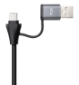 Nanocable Conversor USB-C+USB-A/M 3.0 a Ethernet + 3xUSB-A 3.0, Aluminio, Gris, 15 cm