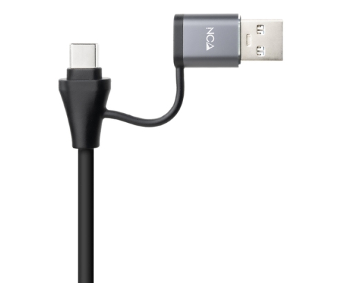 Nanocable Conversor USB-C+USB-A/M 3.0 a Ethernet + 3xUSB-A 3.0, Aluminio, Gris, 15 cm