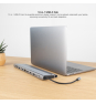 Nanocable HUB USB-C 12 en 1, Conversor USB-C 3.1 a 3xUSB-A 3.0 + USB-C 3.0 + USB-C PD 100W + 2xHDMI 4K60Hz + DP 4K60Hz + RJ45 1Gbps + SD/TF 3.0 + Audi