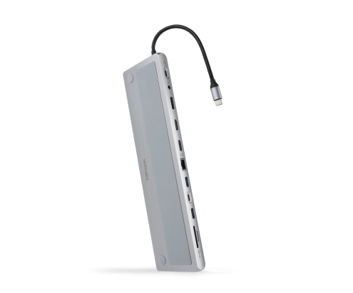 Nanocable HUB USB-C 12 en 1, Conversor USB-C 3.1 a 3xUSB-A 3.0 + USB-C 3.0 + USB-C PD 100W + 2xHDMI 4K60Hz + DP 4K60Hz + RJ45 1Gbps + SD/TF 3.0 + Audi