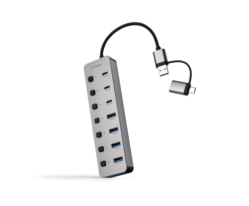 Nanocable HUB USB-C+USB-A/M a 4xUSB-A + 3xUSB-C 3.0 + USB-C 5V