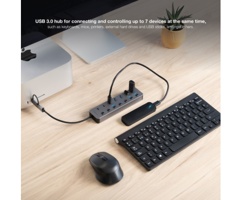 Nanocable HUB USB-C+USB-A/M a 4xUSB-A + 3xUSB-C 3.0 + USB-C 5V