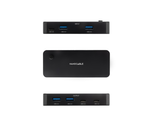 Nanocable Switch Conmutador 2x USB 3.0 a 2xUSB-A 3.0 + 2x USB-C 3.0