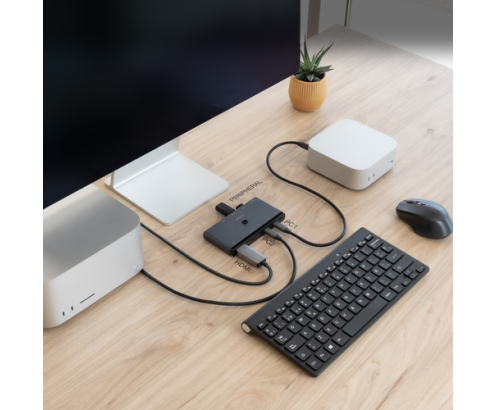 Nanocable Switch Conmutador KVM 2x USB-C a 3xUSB-A+2xPD+HDMI+DP+Audio