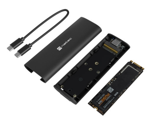 NATEC NKZ-2286 caja para disco duro externo Caja externa para unidad de estado sólido (SSD) Negro M.2