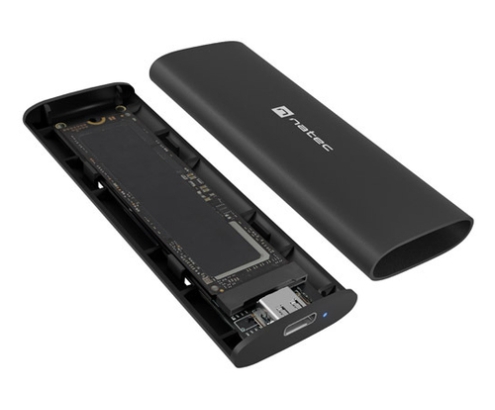 NATEC NKZ-2286 caja para disco duro externo Caja externa para unidad de estado sólido (SSD) Negro M.2