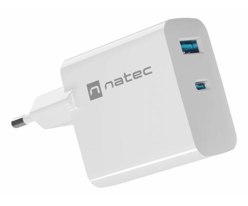 NATEC NUC-2144 cargador de dispositivo móvil Universal Blanco Corriente alterna Carga rápida Interior