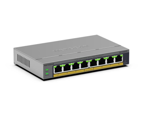 NETGEAR GS108EPP No administrado Gigabit Ethernet (10/100/1000) Energía sobre Ethernet (PoE) Montaje en pared/escritorio Gris