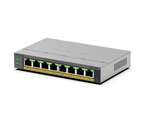 NETGEAR GS108EPP No administrado Gigabit Ethernet (10/100/1000) Energía sobre Ethernet (PoE) Montaje en pared/escritorio Gris