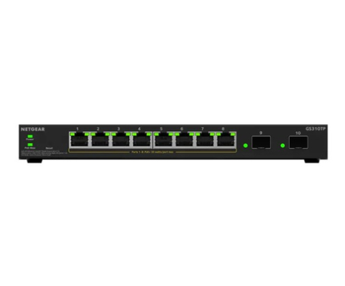 NETGEAR GS310TPv2 Gestionado L2/L3 Gigabit Ethernet (10/100/1000) Energía sobre Ethernet (PoE) Escritorio Negro