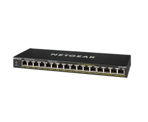 NETGEAR GS316PP No administrado Gigabit Ethernet (10/100/1000) EnergÍ­a sobre Ethernet (PoE) Negro