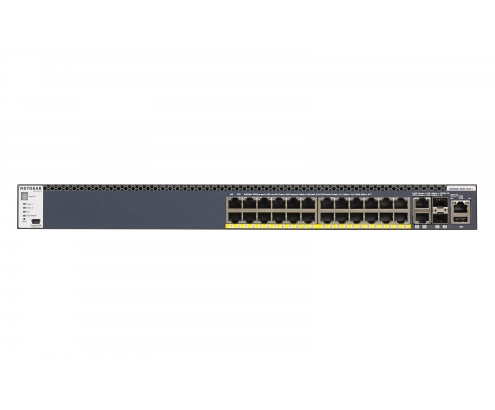 Netgear M4300-28G-PoE+ Gestionado L2/L3/L4 10G Ethernet (100/1000/10000) EnergÍ­a sobre Ethernet (PoE) 1U Negro